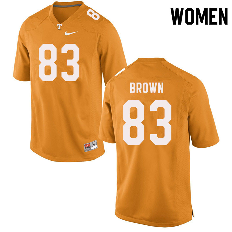 Women #83 Sean Brown Tennessee Volunteers College Football Jerseys Sale-Orange